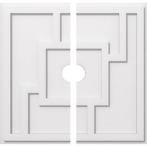 Ekena Millwork Knox Architectural Grade PVC Contemporary Ceiling Medallion, Two Piece, 24"OD x 3"ID x 8 1/4"C x 1"P CMP24KX2-03000 - main